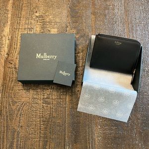 Mulberry Coin Pouch / Card Case in Black Leather